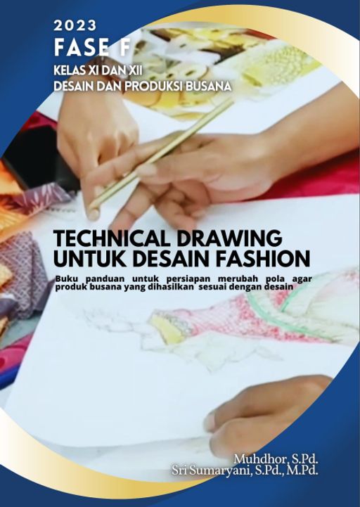 Technical drawing untuk desain fashion 